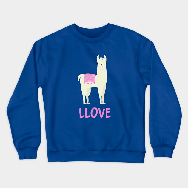 Llama Llove Crewneck Sweatshirt by Ahhhvocadoh